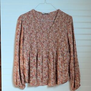 Sonoma Women's Boho Floral Long Sleeved Top, Sz. XL